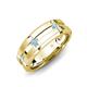 7 - Adam 7.50 mm Kite Set Evenly Spaced Princess Cut Aquamarine Mens Wedding band 