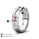 9 - Adam 7.50 mm Kite Set Evenly Spaced Princess Cut Pink Tourmaline Mens Wedding band 