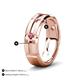 4 - Adam 7.50 mm Kite Set Evenly Spaced Princess Cut Pink Tourmaline Mens Wedding band 