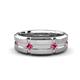 2 - Adam 7.50 mm Kite Set Evenly Spaced Princess Cut Pink Tourmaline Mens Wedding band 