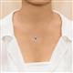 2 - Astra Blue Sapphire With Natural Diamonds Pole Star Pendant 