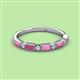 2 - Kelli 0.87 ctw Baguette Shape Pink Sapphire and Round Diamond Milgrain Wedding Band 