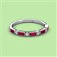 2 - Kelli 0.97 ctw Baguette Shape Ruby and Round Diamond Milgrain Wedding Band 