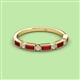 2 - Kelli 0.97 ctw Baguette Shape Ruby and Round Diamond Milgrain Wedding Band 