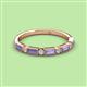 2 - Kelli 0.77 ctw Baguette Shape Tanzanite and Round Diamond Milgrain Wedding Band 