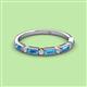 2 - Kelli 0.82 ctw Baguette Shape Blue Topaz and Round Diamond Milgrain Wedding Band 