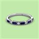 2 - Kelli 1.02 ctw Baguette Shape Blue Sapphire and Round Diamond Milgrain Wedding Band 