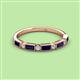 2 - Kelli 1.02 ctw Baguette Shape Blue Sapphire and Round Diamond Milgrain Wedding Band 