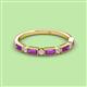 2 - Kelli 0.72 ctw Baguette Shape Amethyst and Round Diamond Milgrain Wedding Band 