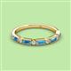 2 - Kelli 0.82 ctw Baguette Shape Blue Topaz and Round Diamond Milgrain Wedding Band 