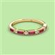 2 - Kelli 0.92 ctw Baguette Shape Rhodolite Garnet and Round Diamond Milgrain Wedding Band 