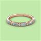 2 - Kelli 0.72 ctw Baguette Shape Aquamarine and Round Diamond Milgrain Wedding Band 