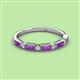 2 - Kelli 0.72 ctw Baguette Shape Amethyst and Round Diamond Milgrain Wedding Band 