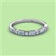 2 - Kelli 0.72 ctw Baguette Shape Aquamarine and Round Diamond Milgrain Wedding Band 