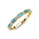 3 - Kelli 0.82 ctw Baguette Shape Blue Topaz and Round Diamond Milgrain Wedding Band 