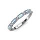 3 - Kelli 0.72 ctw Baguette Shape Aquamarine and Round Diamond Milgrain Wedding Band 