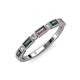 3 - Kelli 0.87 ctw Baguette Shape Created Alexandrite and Round Diamond Milgrain Wedding Band 