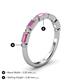 4 - Kelli 0.87 ctw Baguette Shape Pink Sapphire and Round Diamond Milgrain Wedding Band 