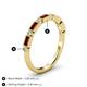 4 - Kelli 1.02 ctw Baguette Shape Red Garnet and Round Diamond Milgrain Wedding Band 