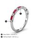 4 - Kelli 0.97 ctw Baguette Shape Ruby and Round Diamond Milgrain Wedding Band 