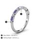 4 - Kelli 0.77 ctw Baguette Shape Tanzanite and Round Diamond Milgrain Wedding Band 