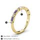 4 - Kelli 0.77 ctw Baguette Shape Tanzanite and Round Diamond Milgrain Wedding Band 