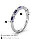 4 - Kelli 1.02 ctw Baguette Shape Blue Sapphire and Round Diamond Milgrain Wedding Band 