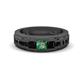 1 - Jayden 1.45 ctw Princess shape Created Alexandrite accented Black Diamonds Men Wedding Band (5.20 mm) 