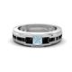 1 - Jayden 1.37 ctw Princess shape Aquamarine accented Black Diamonds Men Wedding Band (5.20 mm) 