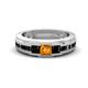 1 - Jayden 1.37 ctw Princess shape Citrine accented Black Diamonds Men Wedding Band (5.20 mm) 