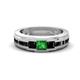 1 - Jayden 1.37 ctw Princess shape Green Garnet accented Black Diamonds Men Wedding Band (5.20 mm) 