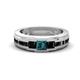 1 - Jayden 1.37 ctw Princess shape London Blue Topaz accented Black Diamonds Men Wedding Band (5.20 mm) 