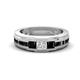 1 - Jayden 1.47 ctw Princess shape Moissanite accented Black Diamonds Men Wedding Band (5.20 mm) 