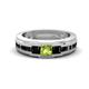 1 - Jayden 1.40 ctw Princess shape Peridot accented Black Diamonds Men Wedding Band (5.20 mm) 