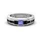 1 - Jayden 1.40 ctw Princess shape Tanzanite accented Black Diamonds Men Wedding Band (5.20 mm) 