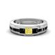 1 - Jayden 1.50 ctw Princess shape Yellow Sapphire accented Black Diamonds Men Wedding Band (5.20 mm) 