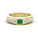 1 - Jayden 1.45 ctw Princess shape Emerald accented Lab Grown Diamonds Men Wedding Band (5.20 mm) 