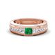 1 - Jayden 1.45 ctw Princess shape Emerald accented Lab Grown Diamonds Men Wedding Band (5.20 mm) 