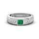 1 - Jayden 1.45 ctw Princess shape Emerald accented Lab Grown Diamonds Men Wedding Band (5.20 mm) 