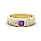 1 - Jayden 1.11 ctw Princess shape Amethyst accented Lab Grown Diamonds Men Wedding Band (5.20 mm) 