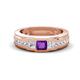 1 - Jayden 1.11 ctw Princess shape Amethyst accented Lab Grown Diamonds Men Wedding Band (5.20 mm) 