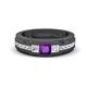 1 - Jayden 1.11 ctw Princess shape Amethyst accented Lab Grown Diamonds Men Wedding Band (5.20 mm) 