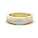 1 - Jayden 1.11 ctw Princess shape Aquamarine accented Lab Grown Diamonds Men Wedding Band (5.20 mm) 