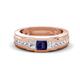 1 - Jayden 1.11 ctw Princess shape Blue Sapphire accented Lab Grown Diamonds Men Wedding Band (5.20 mm) 