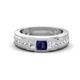 1 - Jayden 1.11 ctw Princess shape Blue Sapphire accented Lab Grown Diamonds Men Wedding Band (5.20 mm) 