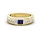 1 - Jayden 1.11 ctw Princess shape Blue Sapphire accented Lab Grown Diamonds Men Wedding Band (5.20 mm) 