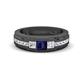 1 - Jayden 1.11 ctw Princess shape Blue Sapphire accented Lab Grown Diamonds Men Wedding Band (5.20 mm) 