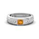 1 - Jayden 1.11 ctw Princess shape Citrine accented Lab Grown Diamonds Men Wedding Band (5.20 mm) 