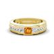 1 - Jayden 1.11 ctw Princess shape Citrine accented Lab Grown Diamonds Men Wedding Band (5.20 mm) 