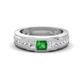 1 - Jayden 1.11 ctw Princess shape Green Garnet accented Lab Grown Diamonds Men Wedding Band (5.20 mm) 